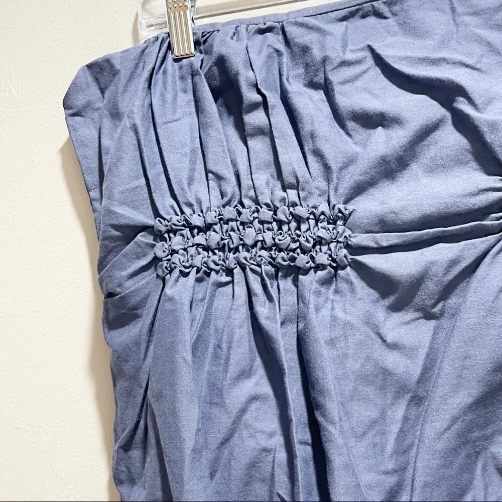 POTTERY BARN DORM Solid Blue Simply Smocked Pillow Shams Set Of Two 20” X 26”